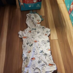 Carter's Dinosaur Print Bodysuit - Gray and Orange